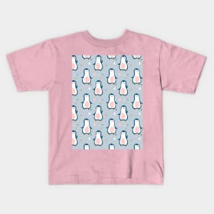 Baby seamless pattern with penguins and stars Kids T-Shirt